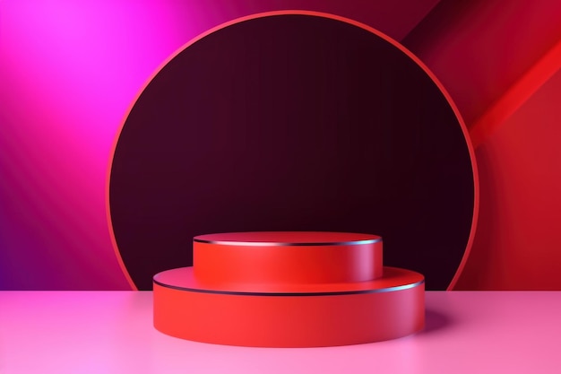 Abstract round podium for cosmetic product display and presentation