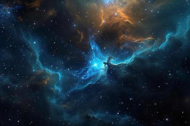 Abstract space background with stars and nebula