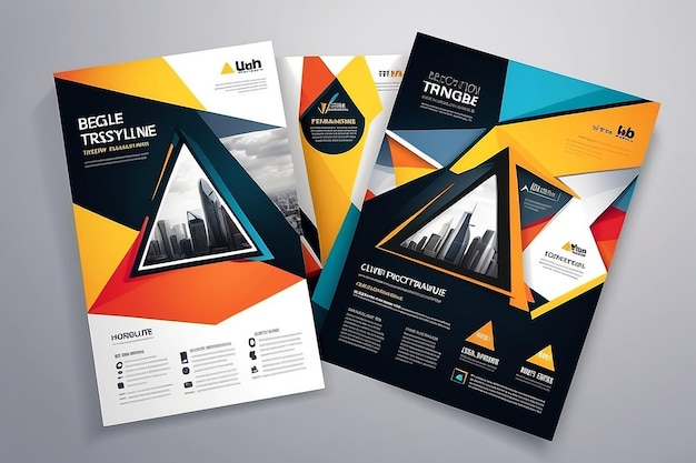 Abstract Triangle Brochure Flyer design vector template in A4 size