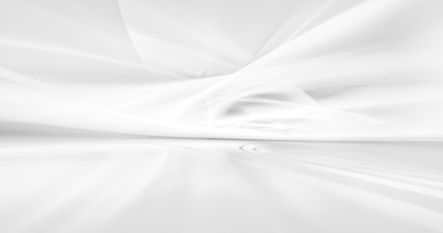 Abstract white background with smooth wavy lines