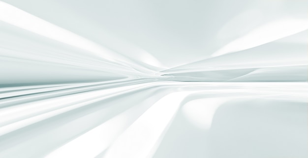 Abstract white futuristic background with fractal horizon