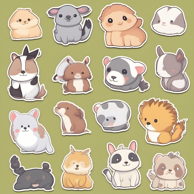 Photo adorable animal stickers