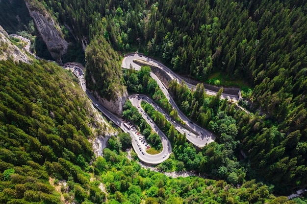 Aerial drone view of nature in Romania