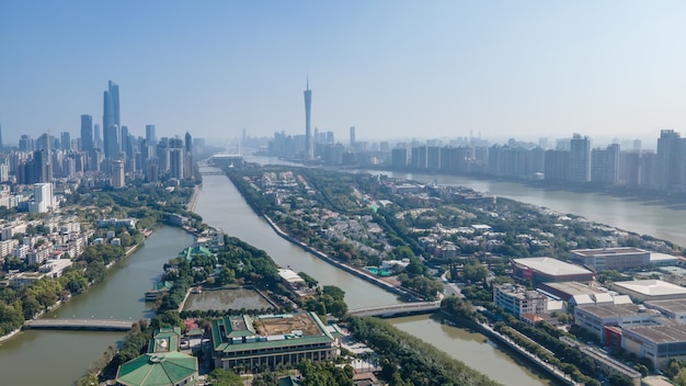 Photo aerial photography china guangzhou modern city architecture landscape skyline