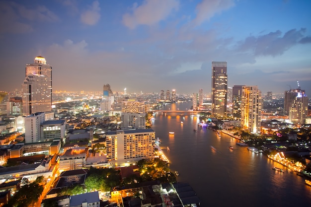 Aerial view of Bangkok Skyline 