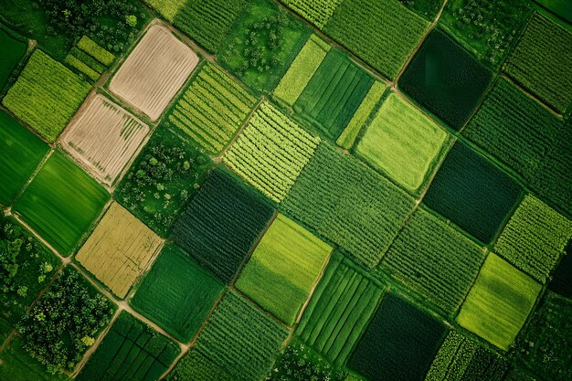 Photo aerial view of farmland