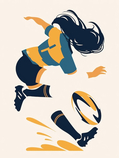 Foto carta di affermazione di una donna che gioca a rugby in stile minimalista ai generativa