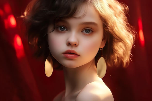 Ai generated cute girl pichigh quality realism portrait AI Generated