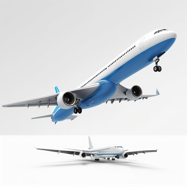 Photo airplane image commercial white background