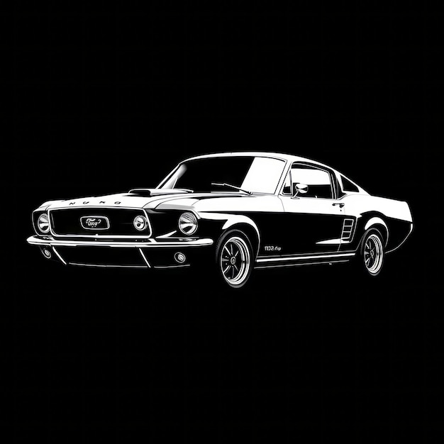 Photo almaty kazakhstan march 15 2020 ford mustang 1967 retro sports car coupe on black background 3d render car illustration