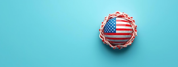 Photo american flag intertwined with a globe symbolizing global influence