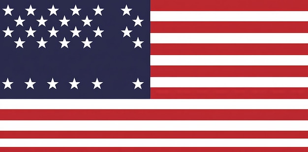 Photo the american flag with 27 stars