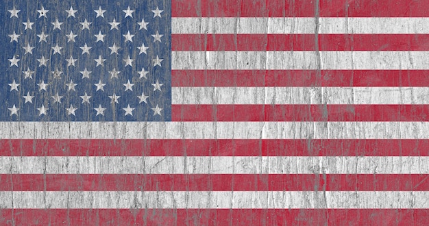 Photo american flag with grunge texture background