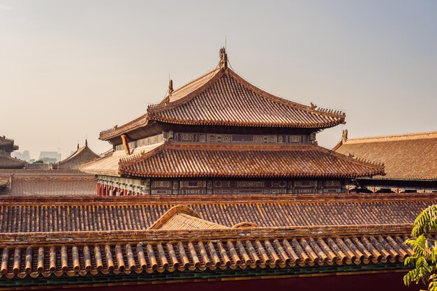 Photo ancient royal palaces of the forbidden city in beijingchina