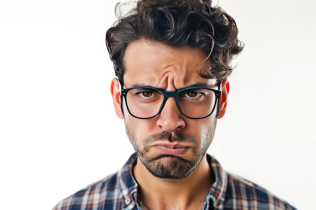 Annoyed Man isolated on white background