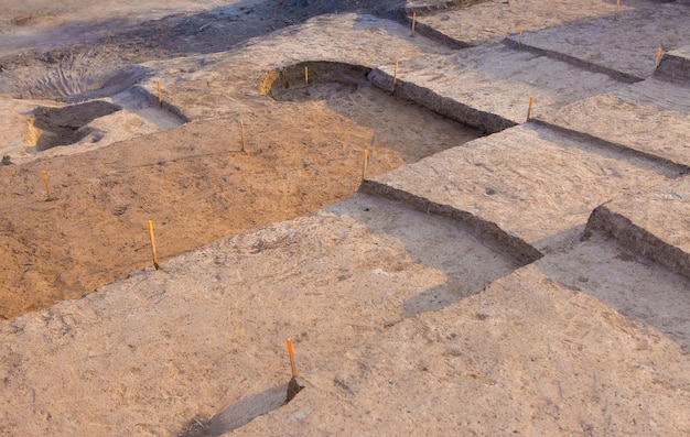 Archaeological excavations remains of the settlement the scythians fossils