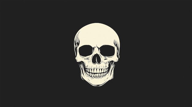 Photo artistic representation of a skull in minimalist style