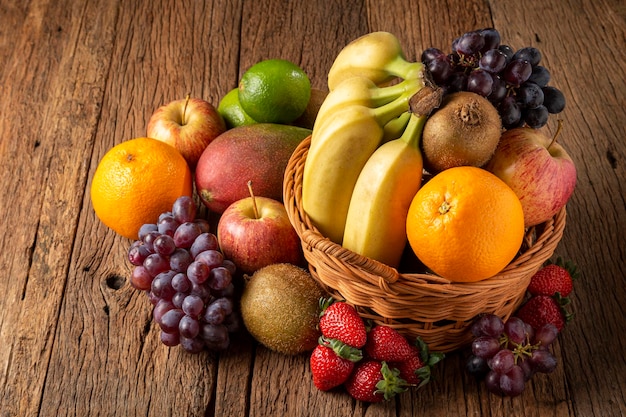 Assortment of fresh fruits on the table