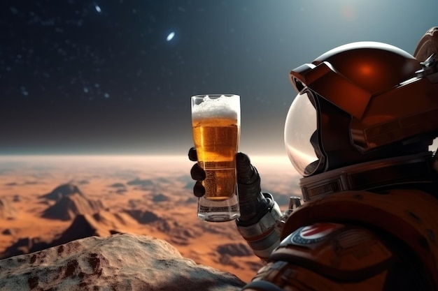 An astronaut drinks some beer on the planet Generative AI