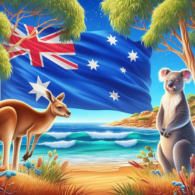 Photo australia flag background image