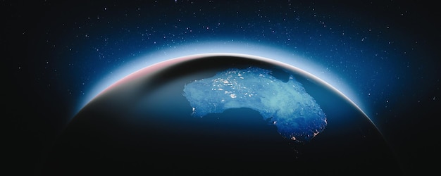 Photo australia at night elements of this image furnished by nasa 3d rendering