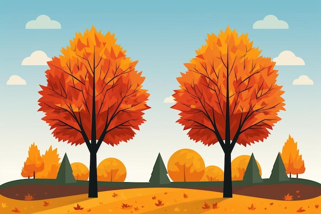 Photo autumn trees background design autumn background landscape beautiful nature trees