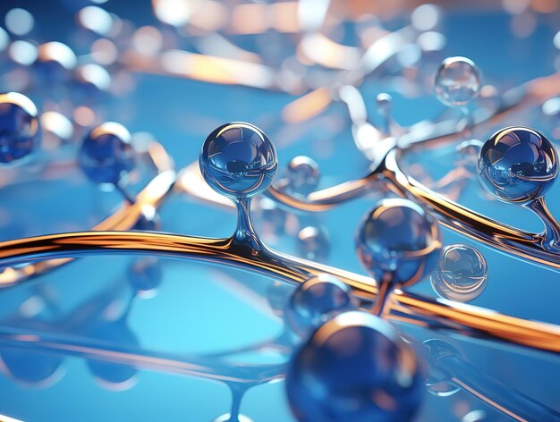 Photo awesome gradient archipelago of bubble drops in water