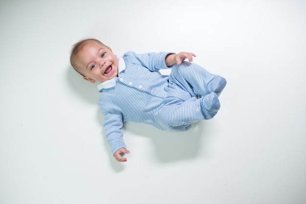 Baby in studio white isolated background