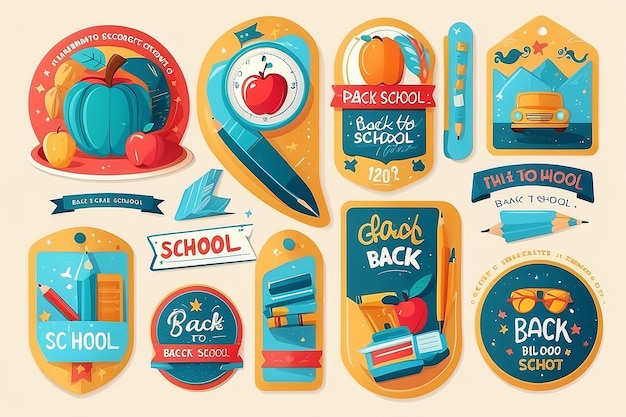 Photo back to school label collection