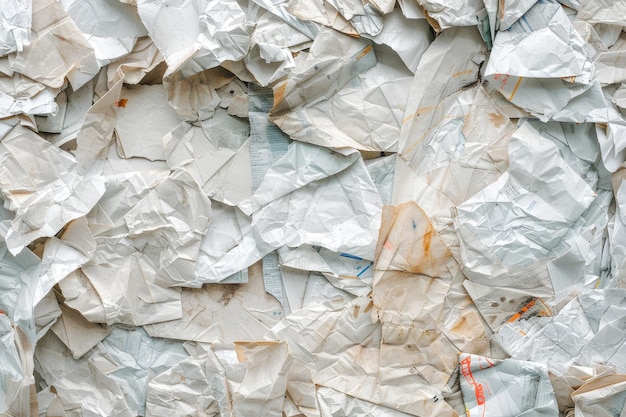 Photo background of paper textures piled ready to recycle