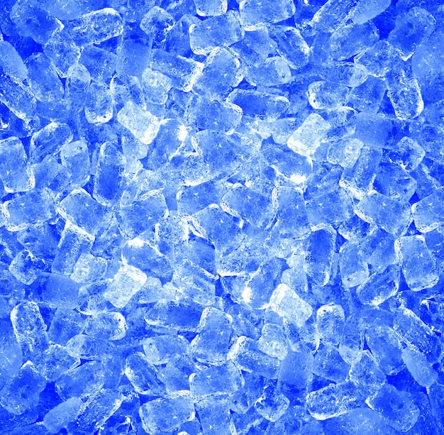 Photo background with ice cubes in blue light