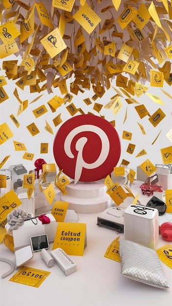 Foto sfondio di buoni gialli con pinterest un programma di fedeltà per i clienti acquisti redditizi