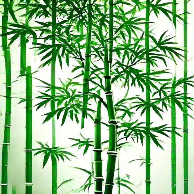 bamboo against a white background with a green background