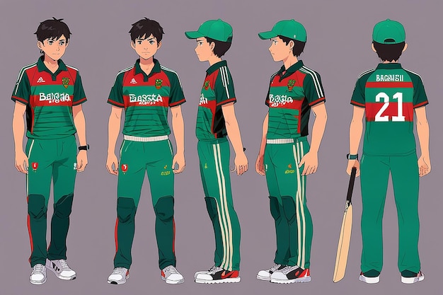 Photo bangladesh cricket team sports kid design or bangladesh cricket jersey design