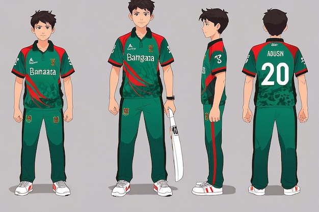 Photo bangladesh cricket team sports kid design or bangladesh cricket jersey design