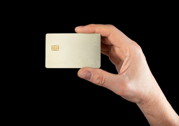 Bank card mock up Blank debit credit bankcard with chip