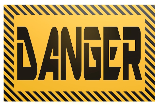 Photo banner with danger word