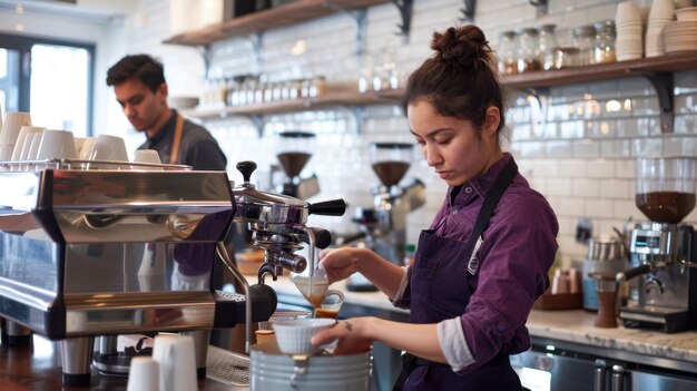 Barista Making Espresso Drink