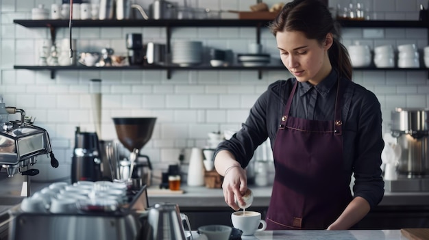 The barista in modern cafe