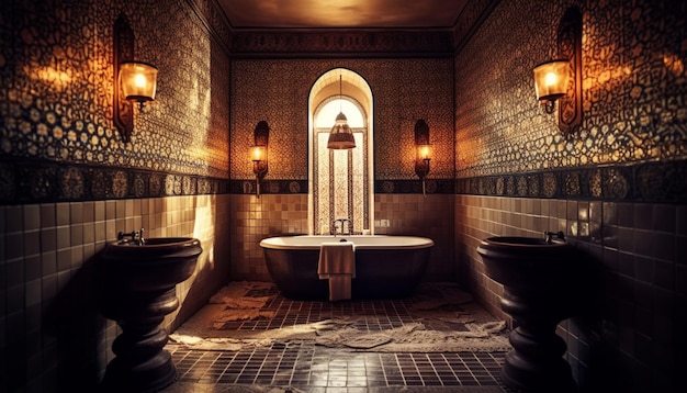 The bathroom at the hotel ritz