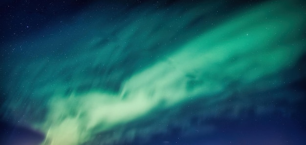 Beautiful Aurora borealis and starry glowing in the night sky on arctic circle