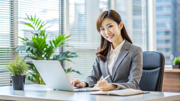 Photo beautiful japanese woman works as a secretary in the company