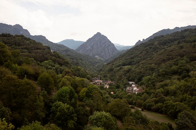 Beautiful mountain view with cloudy sky