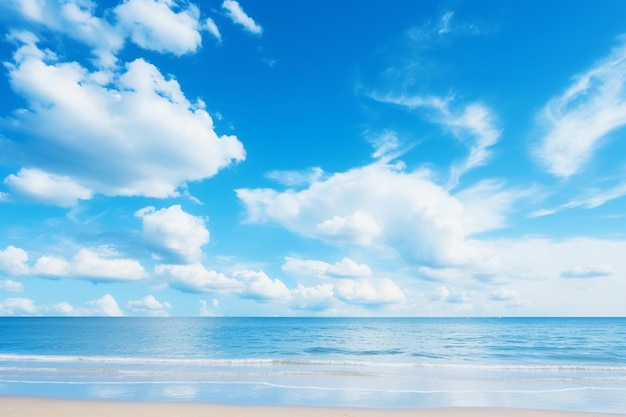 Photo beautiful sea and ocean with cloud on blue sky