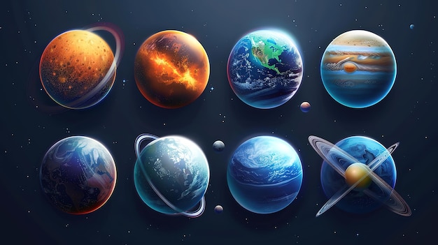 Photo beautiful solar system for science education