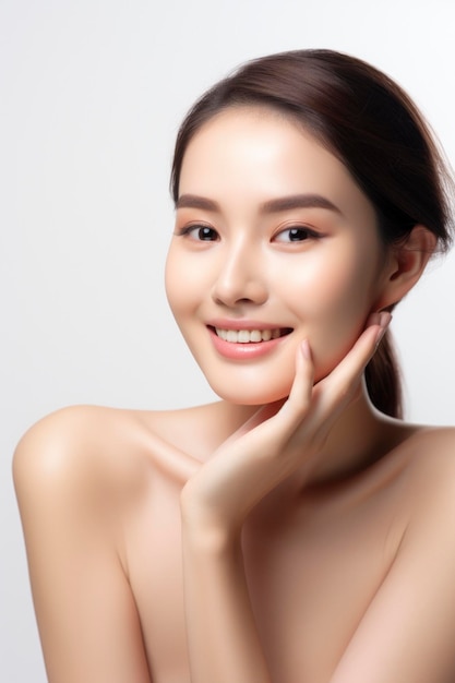 Beautiful young female model in concept of skin care