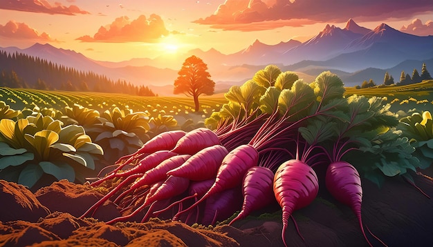 Beets and carrots Freshly harvested in the garden generative AI