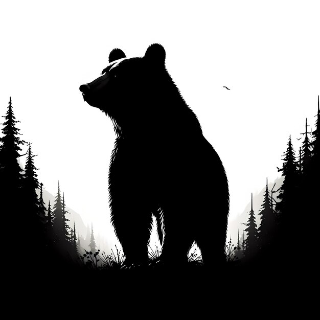 Photo black bear silhouette