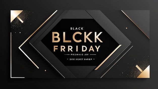 Photo a black and gold poster for black friday is displayed on a black background