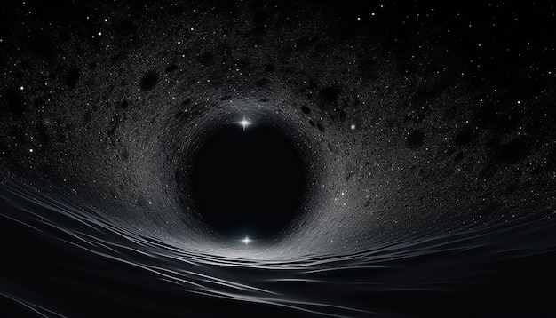 Photo a black hole digital black hole in space illustration